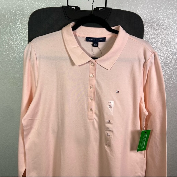 Tommy Hilfiger Women’s Pink Long Sleeve Polo Top Size XL - Picture 6 of 12